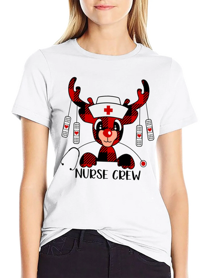 Nurse Crew Reindeer Christmas T-Shirt