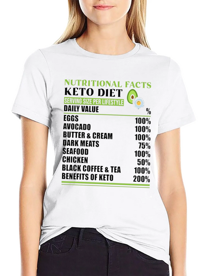 Keto Diet T-Shirt Nutritional Facts Lifestyle Tee