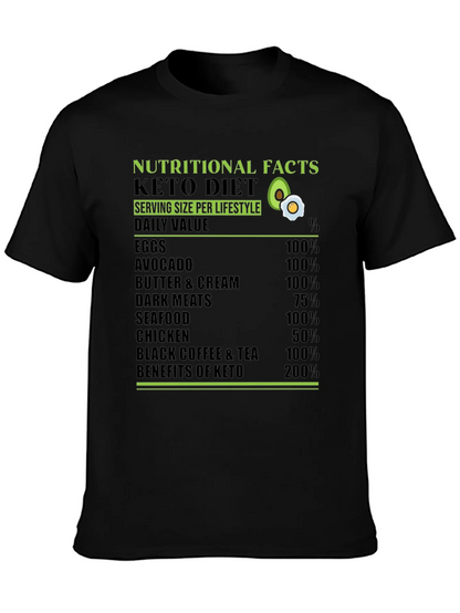 Keto Diet T-Shirt Nutritional Facts Lifestyle Tee