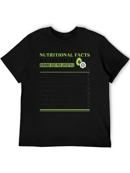 Keto Diet T-Shirt Nutritional Facts Lifestyle Tee
