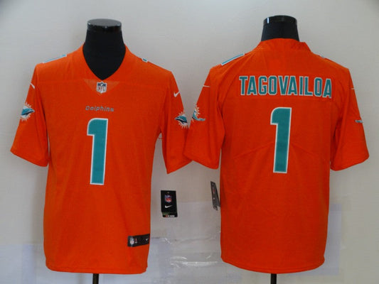 Men's Miami Dolphins Tua Tagovailoa #1 Orange Inverted Legend Jersey1