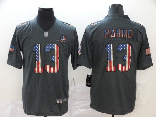Men's Miami Dolphins Dan Marino #13 Black Alternate Player Game Jersey1