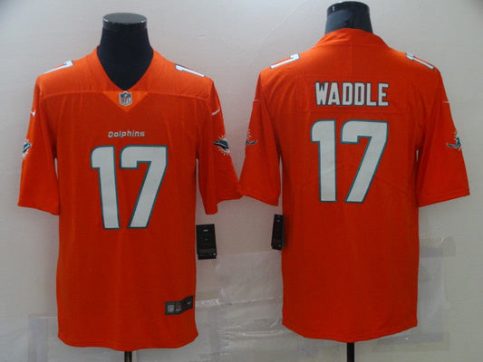 Men's Miami Dolphins Jaylen Waddle #17 Orange Game Jersey1