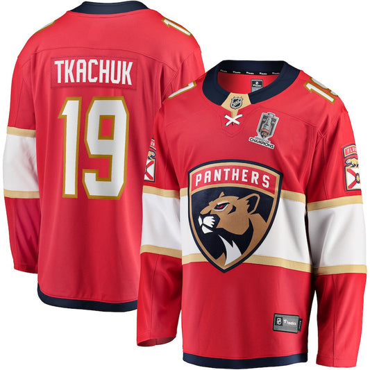 Matthew Tkachuk Florida Panthers   Home 2024 Stanley Cup Champions Breakaway  Jersey  Red