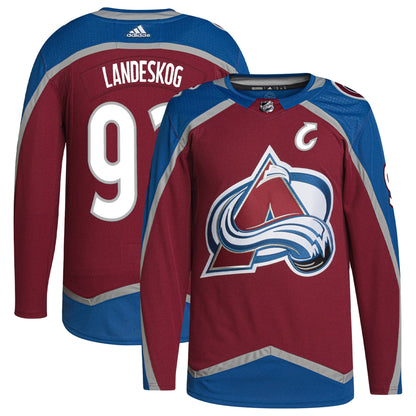 Gabriel Landeskog Colorado Avalanche   Primegreen   Jersey - Burgundy