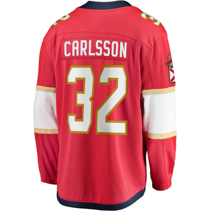 Lucas Carlsson Florida Panthers   Home Breakaway  Jersey - Red