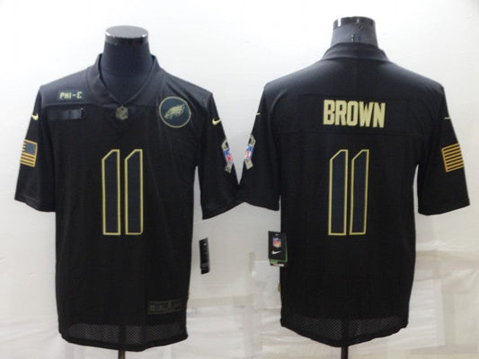 Men's Philadelphia Eagles A.J. Brown #11 Black Player Game Jersey1