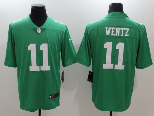 Men's Philadelphia Eagles Carson Wentz #11 Green Game Player Jersey1
