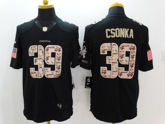 Men's Miami Dolphins Larry Csonka #39 Black Game Player Jersey1