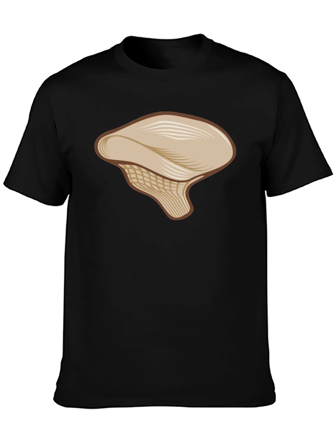 Mushroom Graphic Tee - Casual Black T-Shirt