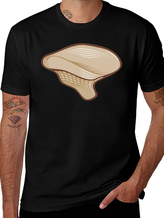 Mushroom Graphic Tee - Casual Black T-Shirt