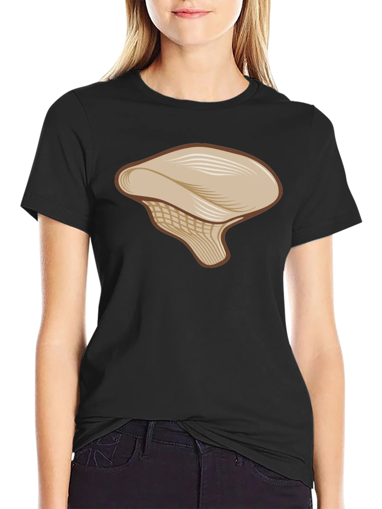 Mushroom Graphic Tee - Casual Black T-Shirt