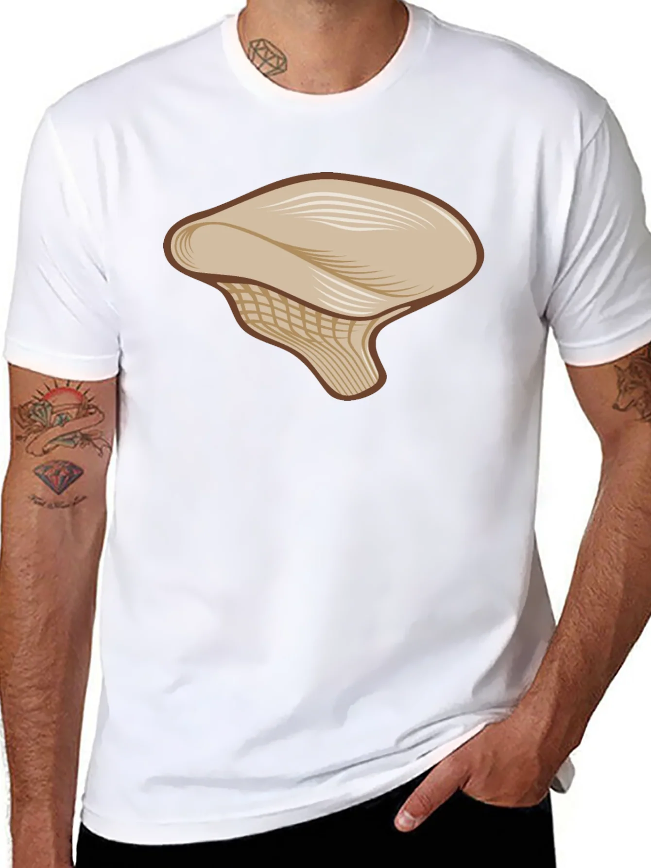 Mushroom Graphic Tee - Casual Black T-Shirt