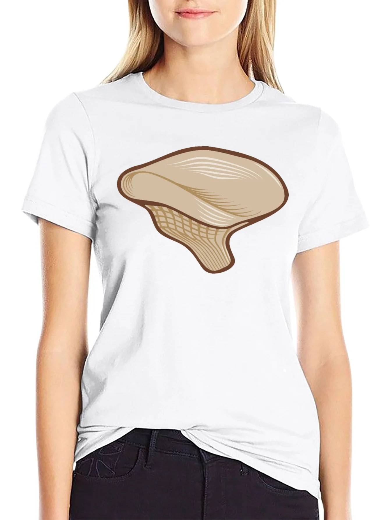 Mushroom Graphic Tee - Casual Black T-Shirt