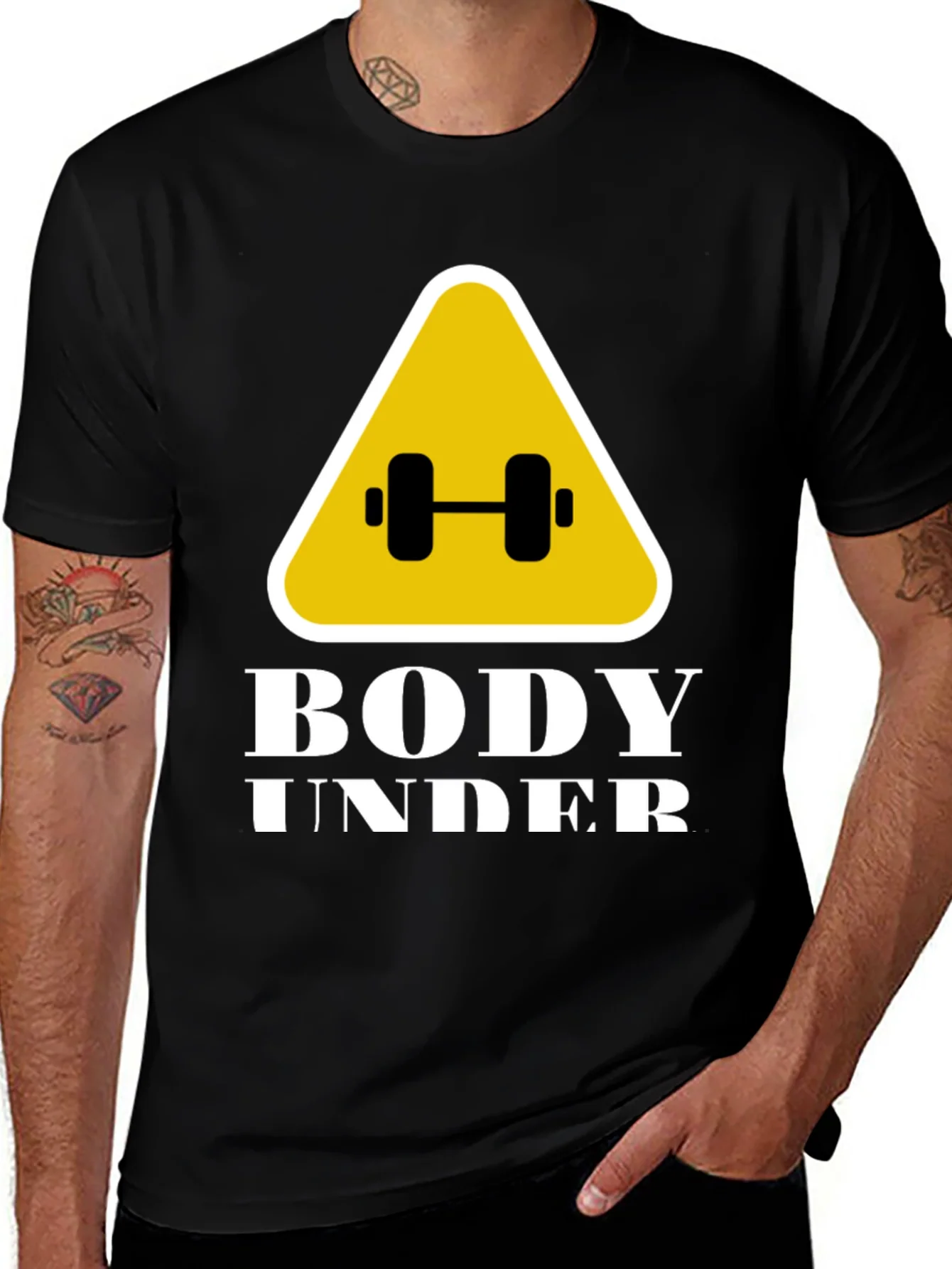 Body Under Construction Black Graphic T-Shirt