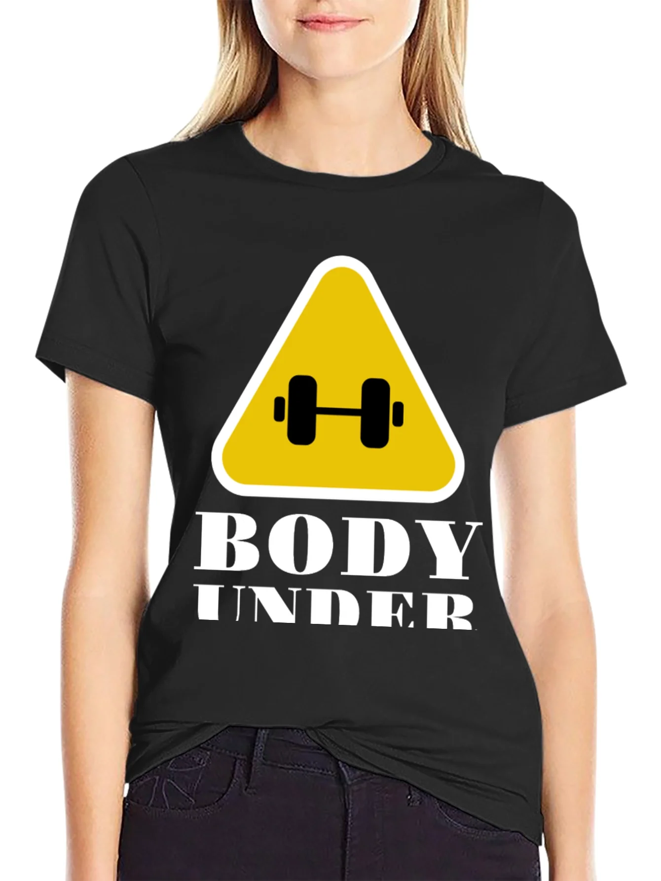 Body Under Construction Black Graphic T-Shirt
