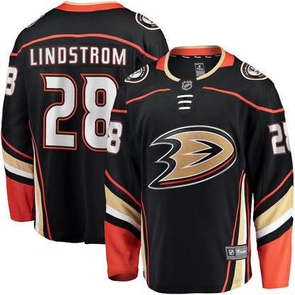Gustav Lindstrom Anaheim Ducks   Home Premier Breakaway  Jersey - Black