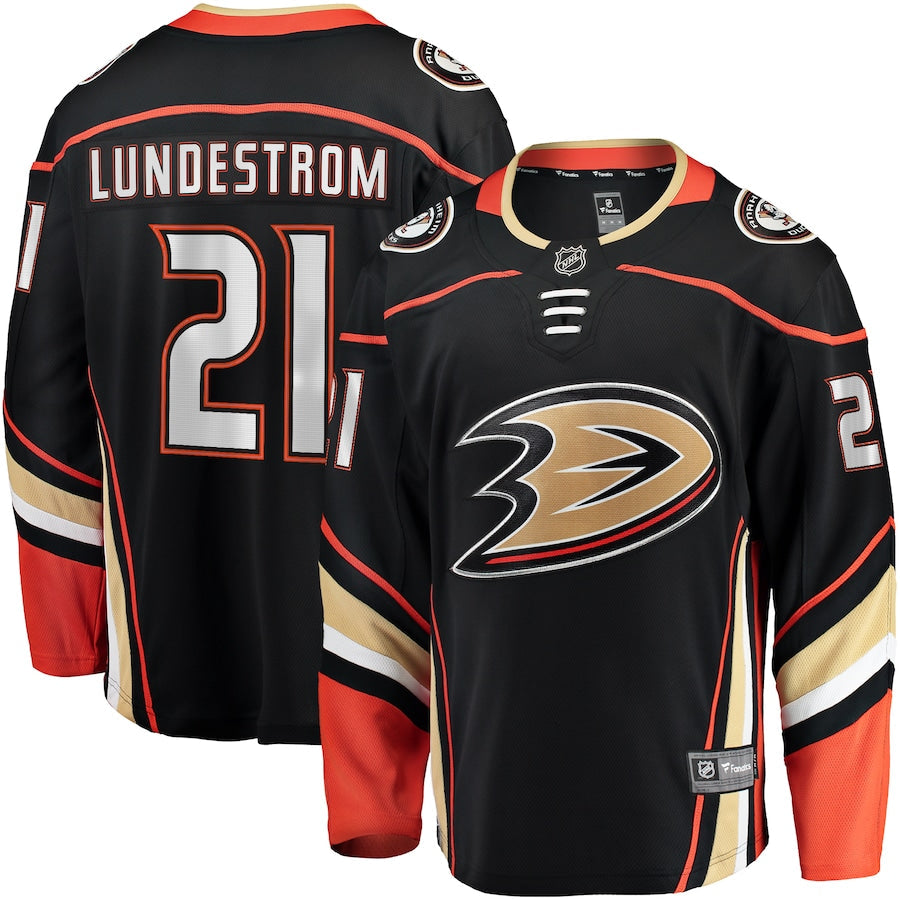 Isac Lundestrom Anaheim Ducks   Home Breakaway Jersey - Black