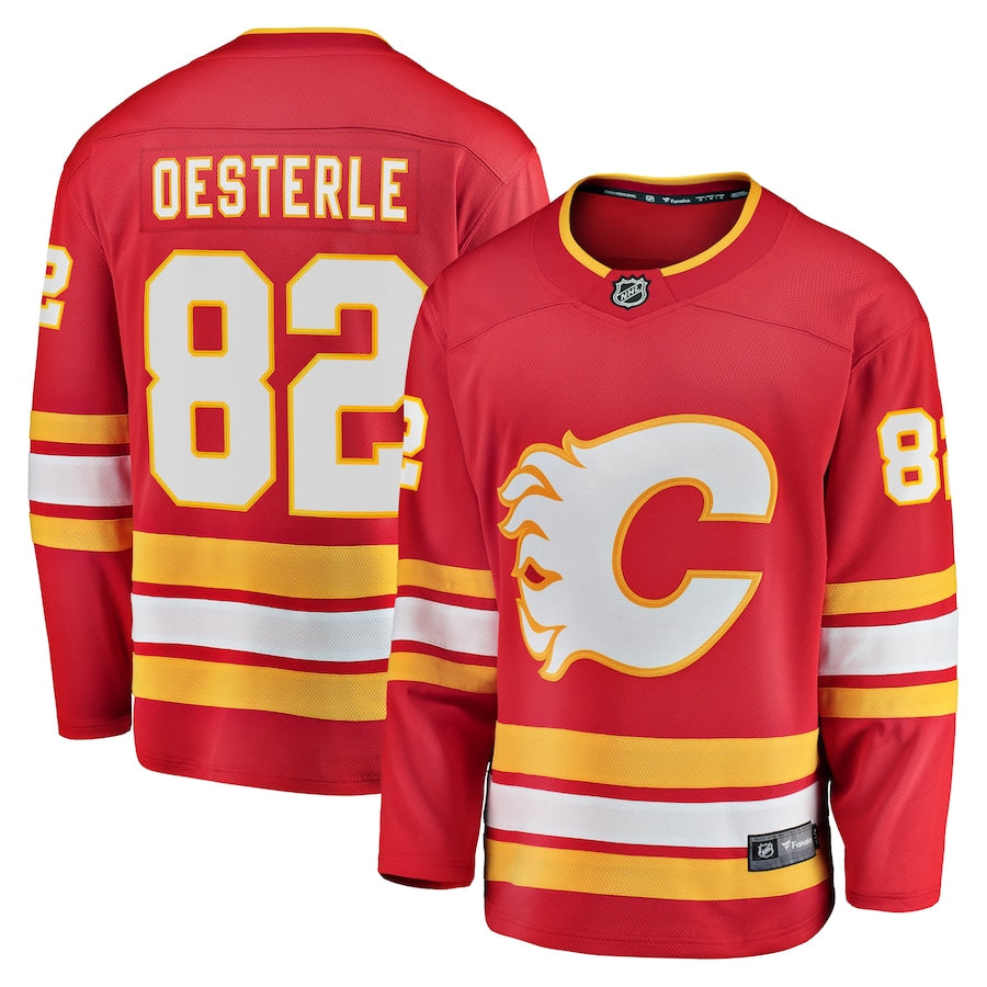 Jordan Oesterle Calgary Flames   Home Breakaway Jersey - Red