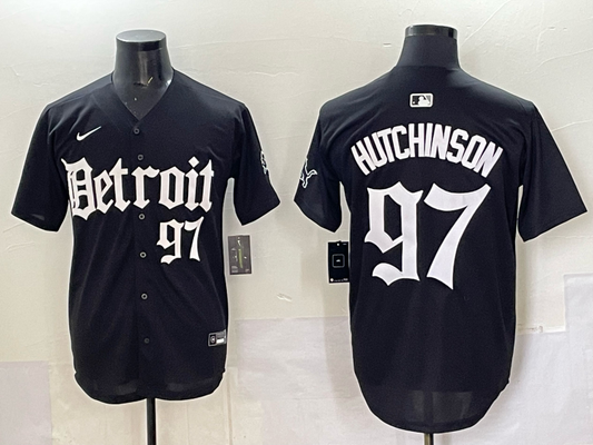 Men's Detroit Lions Aidan Hutchinson #97 Black Game Player Jersey