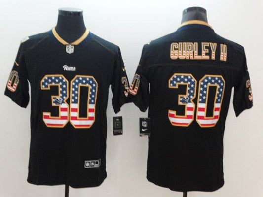 Men's Los Angeles Rams Todd Gurley II #30 Black Authentic Game Jersey1