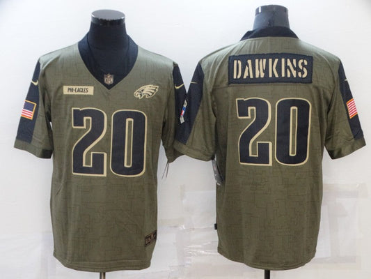 Men's Philadelphia Eagles Brian Dawkins #20 Brown Team Game Jersey1