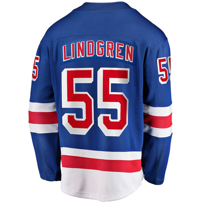 Ryan Lindgren New York Rangers   Home Breakaway Replica Jersey - Blue