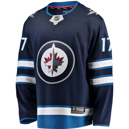 Men's Winnipeg Jets Adam Lowry Fanatics Navy Breakaway Replica Jersey