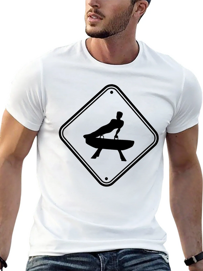 Gymnastics Pommel Horse Warning Sign T-Shirt