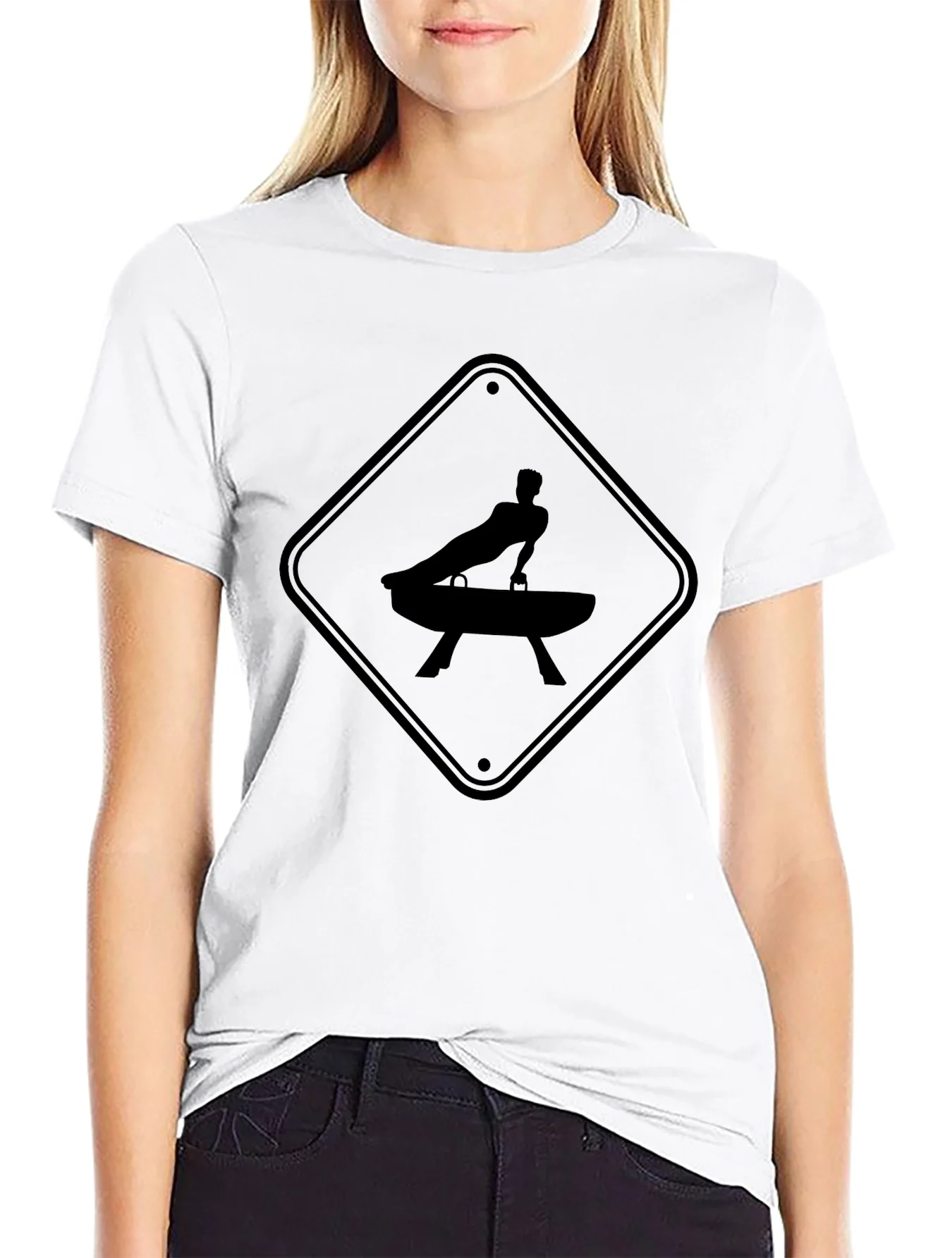 Gymnastics Pommel Horse Warning Sign T-Shirt