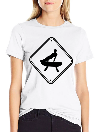 Gymnastics Pommel Horse Warning Sign T-Shirt