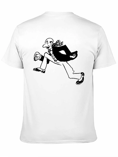 Running Man Graphic Tee - Black Cotton Blend