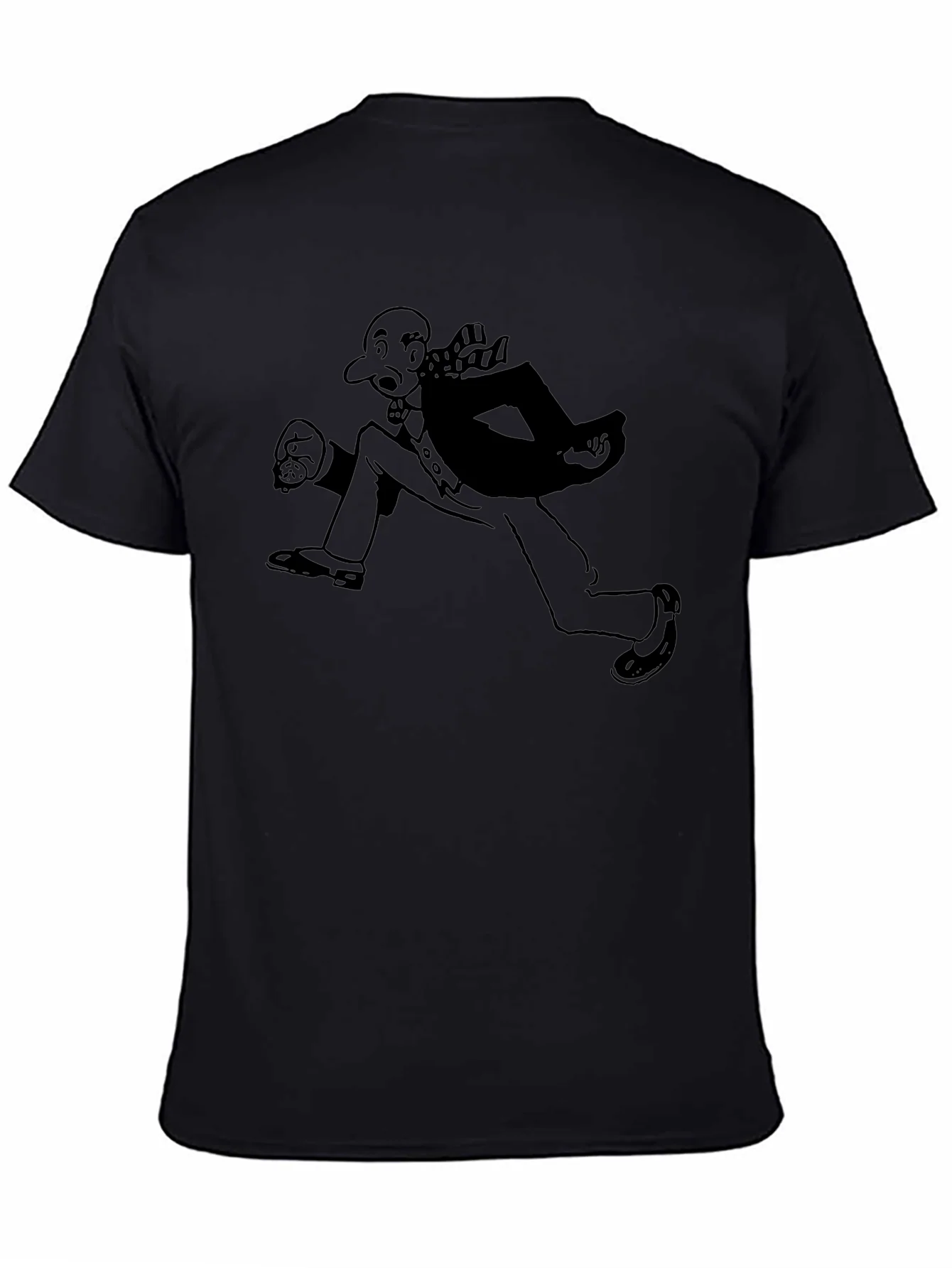 Running Man Graphic Tee - Black Cotton Blend