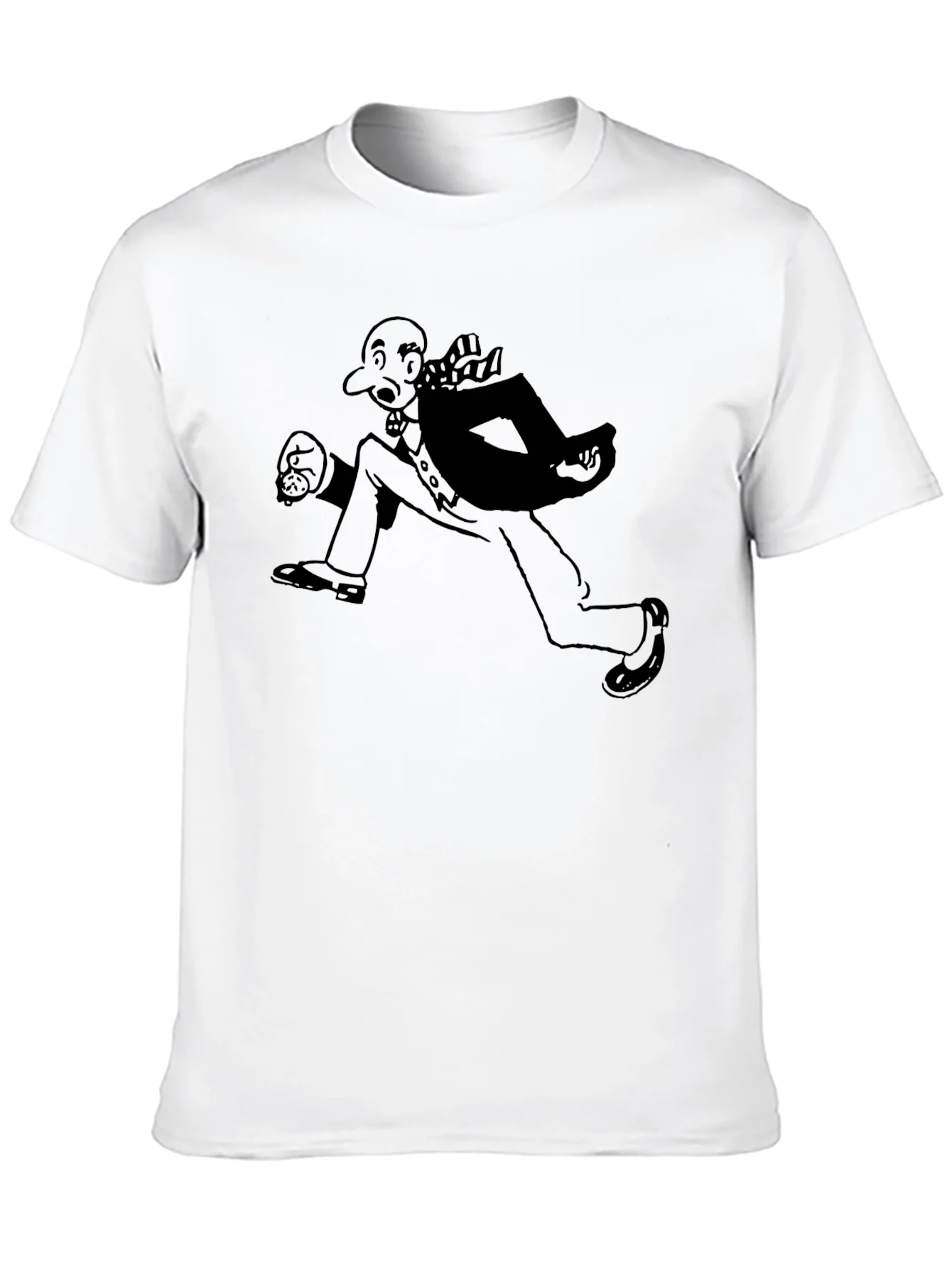 Running Man Graphic Tee - Black Cotton Blend