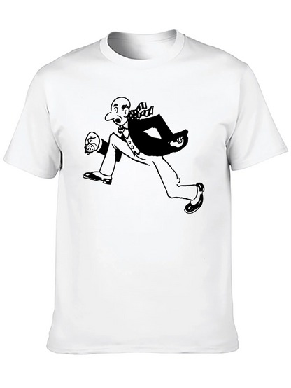 Running Man Graphic Tee - Black Cotton Blend