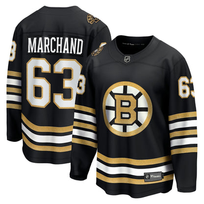 Brad Marchand Boston Bruins   100th Anniversary Premier Breakaway  Jersey - Black
