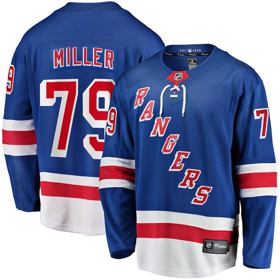 K'Andre Miller New York Rangers   Home Breakaway Replica Jersey - Blue