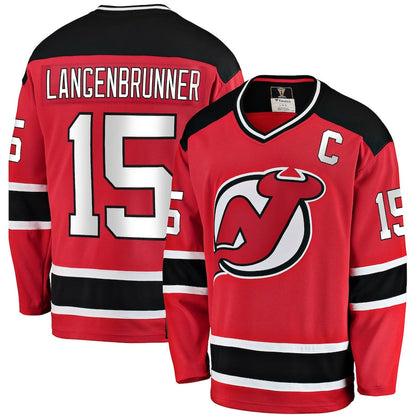 Jamie Langenbrunner New Jersey Devils   Premier Breakaway Retired  Jersey - Red