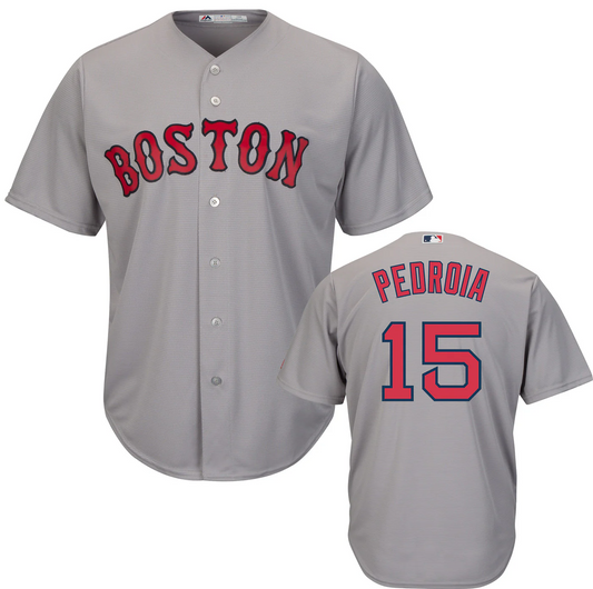 Dustin Pedroia Red Sox Men's  Road Gray Flex Base Collection Player Jersey