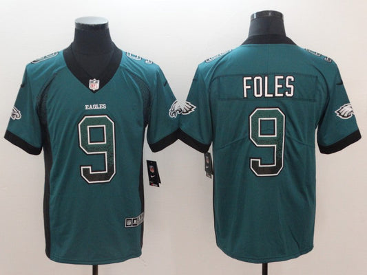 Men's Philadelphia Eagles Nick Foles #9 Midnight Green Game Player Jersey1