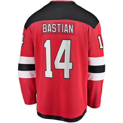 Nathan Bastian New Jersey Devils   Home Breakaway  Jersey - Red