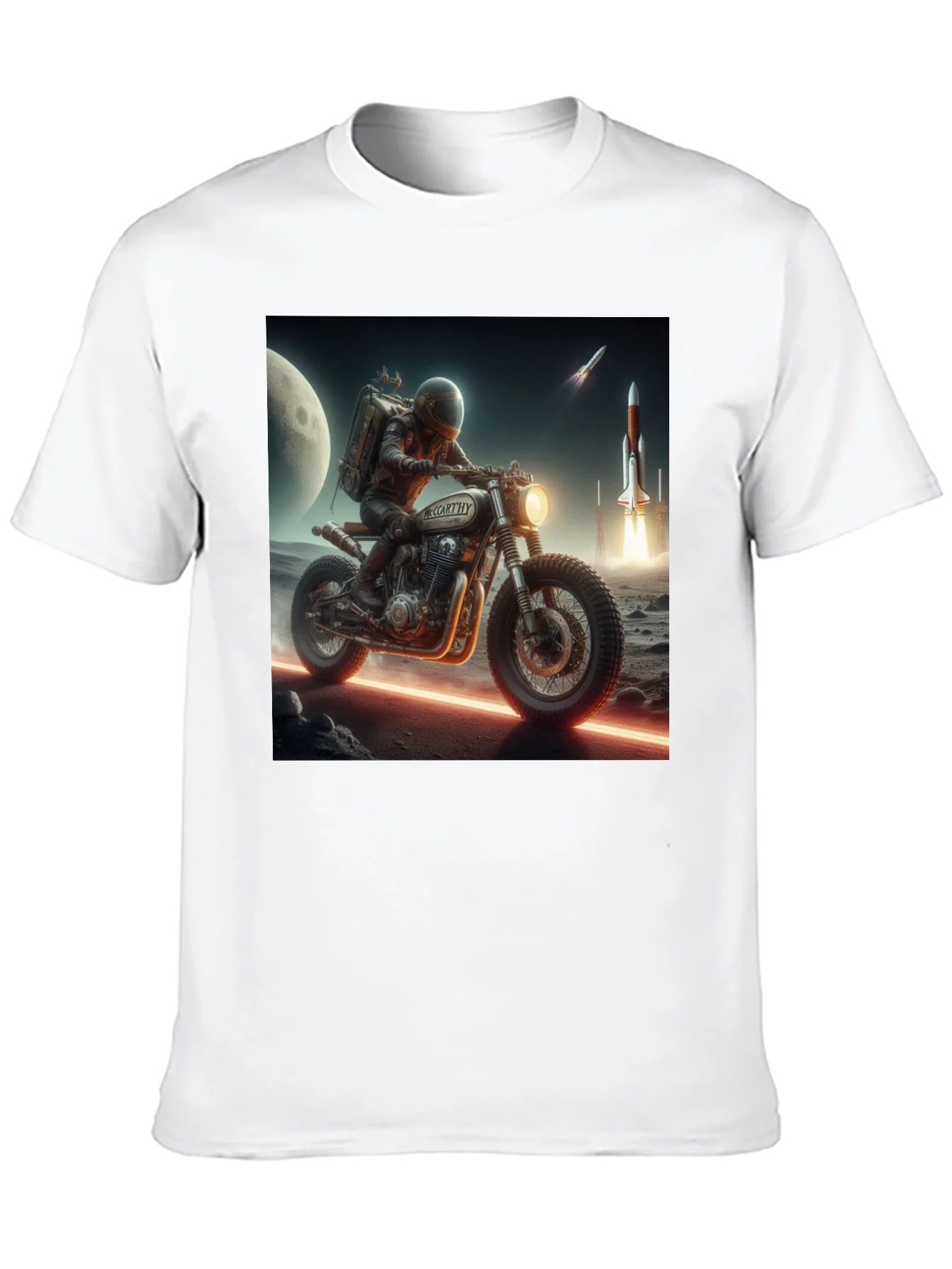 Sci-Fi Motorcycle Graphic T-Shirt