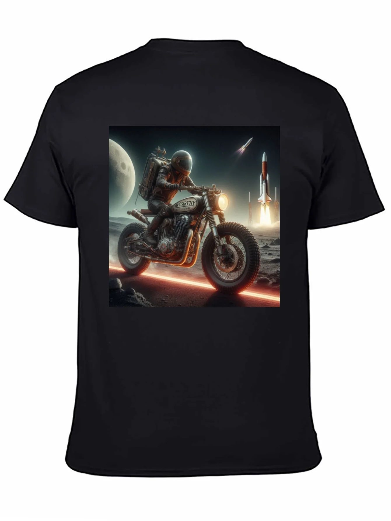 Sci-Fi Motorcycle Graphic T-Shirt