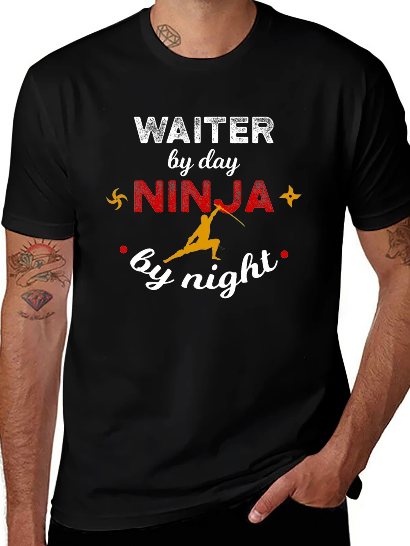 Waiter by Day Ninja by Night Graphic Tee