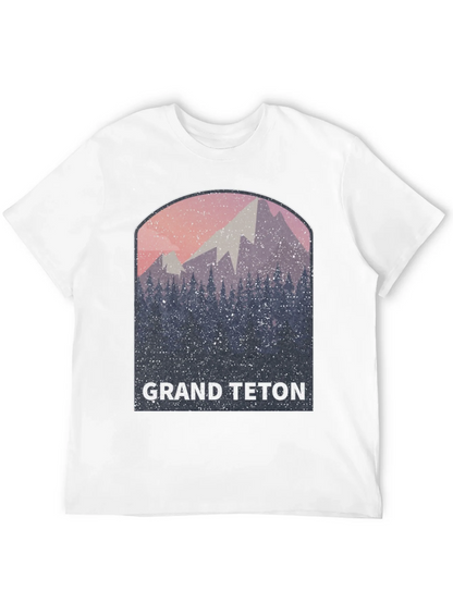 Grand Teton Mountain Scene Black Tee