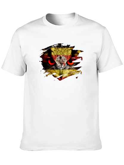 Owl Uganda Flag Graphic Black T-Shirt