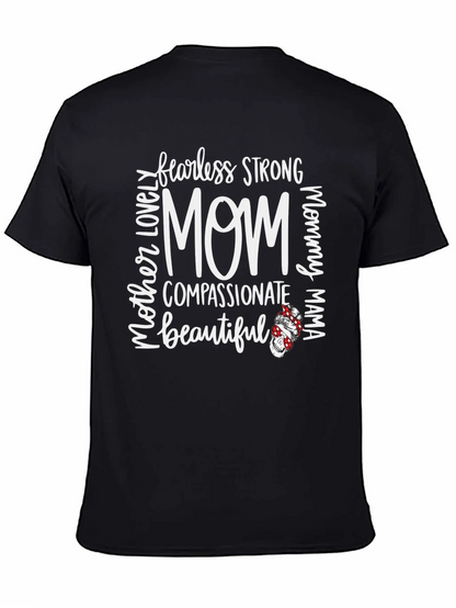 Fearless Strong Mom Graphic Tee - Black