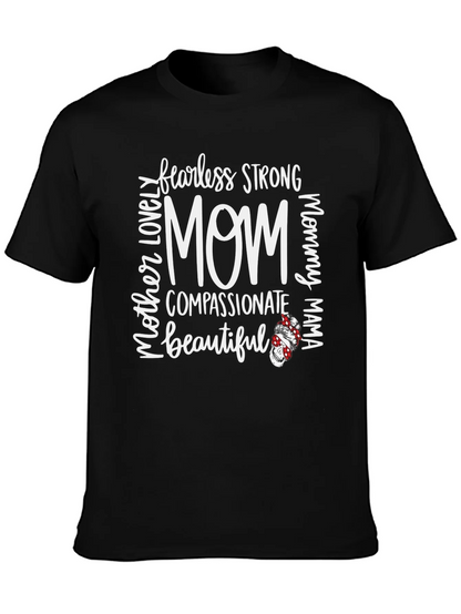 Fearless Strong Mom Graphic Tee - Black