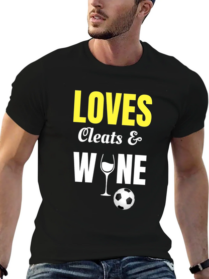 Loves Cleats & Wine T-Shirt Soccer Football Fan