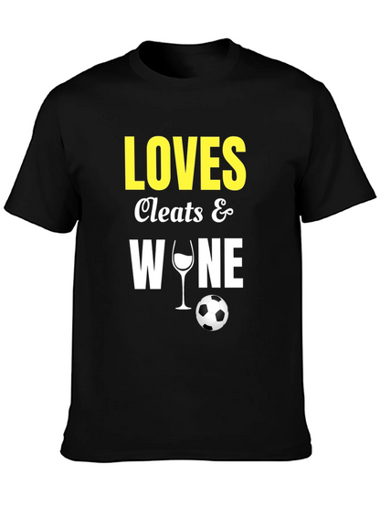 Loves Cleats & Wine T-Shirt Soccer Football Fan